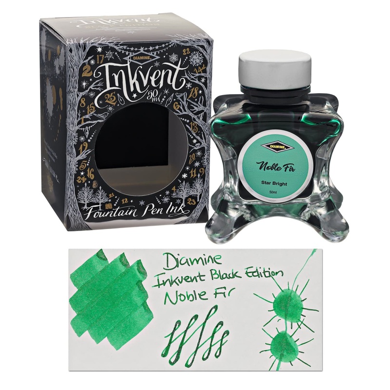 Diamine Inkvent Black Edition Starbright Bottled Ink in Noble Fir – 50 mL