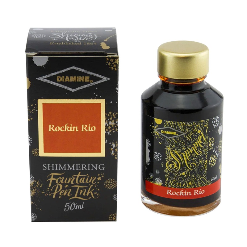 Diamine Shimmer Ink Bottle, Rockin Rio – 50ml