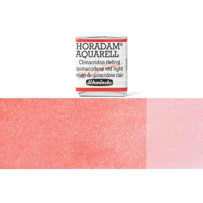 Horadam Watercolor Half Pan, #343 Quinacridone Red Light