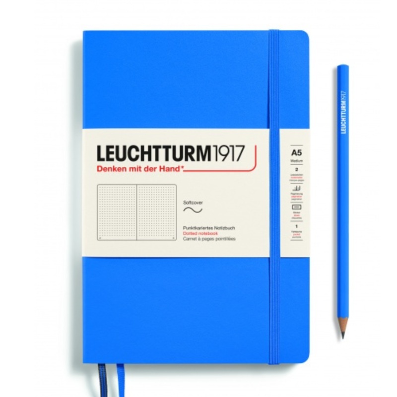 Leuchtturm1917 Recombine A5 Medium Softcover Notebook – Dotted / Sky