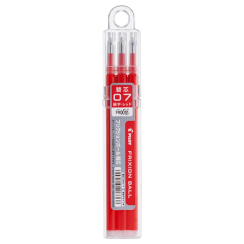 Pilot FriXion Ball 0.7mm Pen Refill – Red Pack of 3