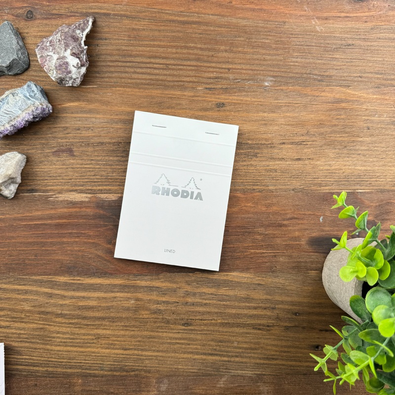 Rhodia Staplebound Notepad – Lined 80 sheets – 4 x 6 – White cover