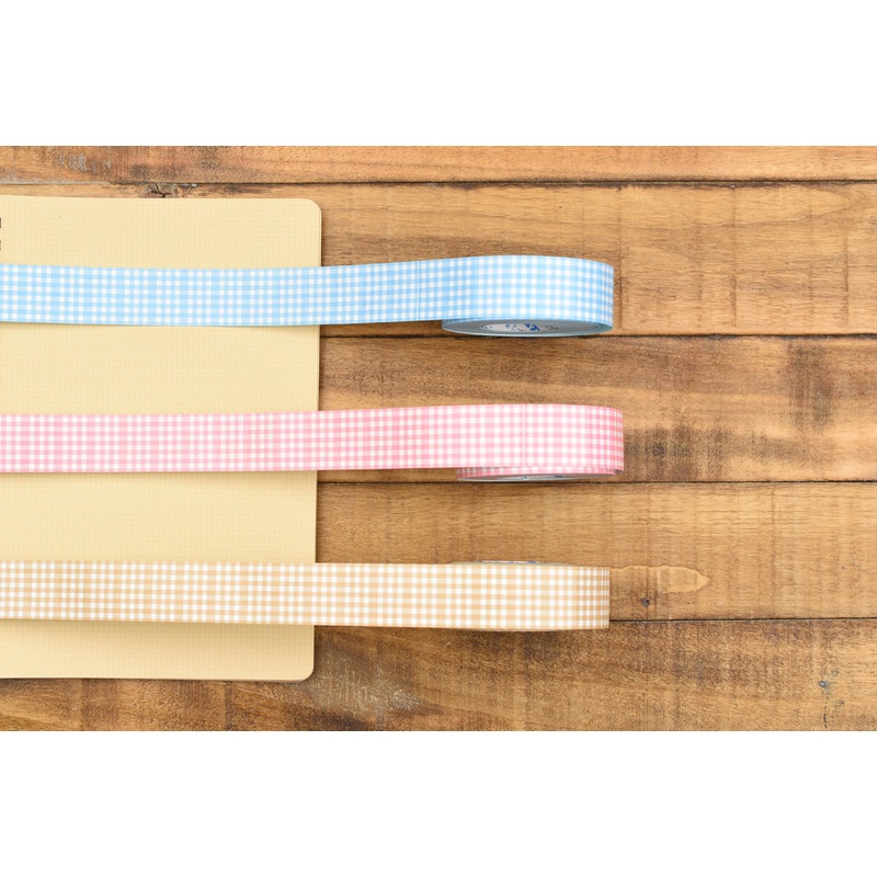 Stamp Marche – Label Sticker Roll – Gingham Check Blue