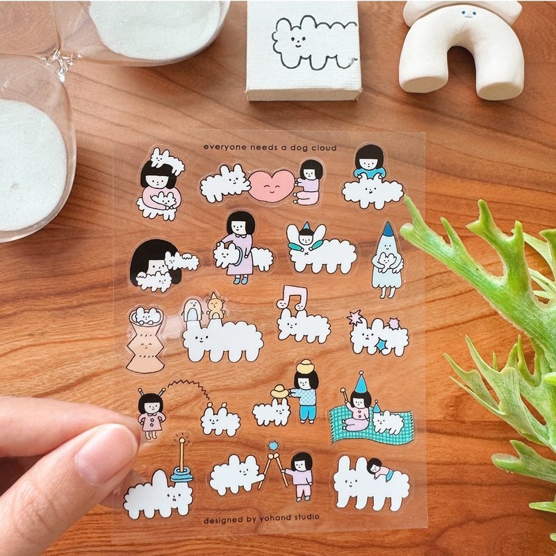 Yohand Studio Clear Sticker Sheet – Cloud Dog Friends