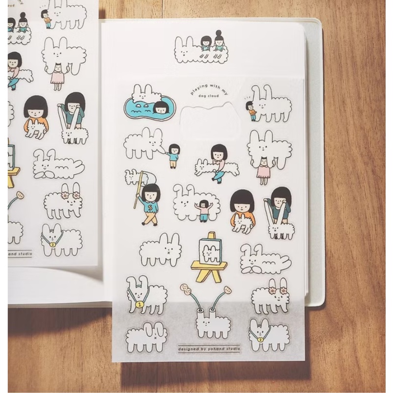 Yohand Studio Print-on Sticker Sheets – Fluffy Cloud Dog