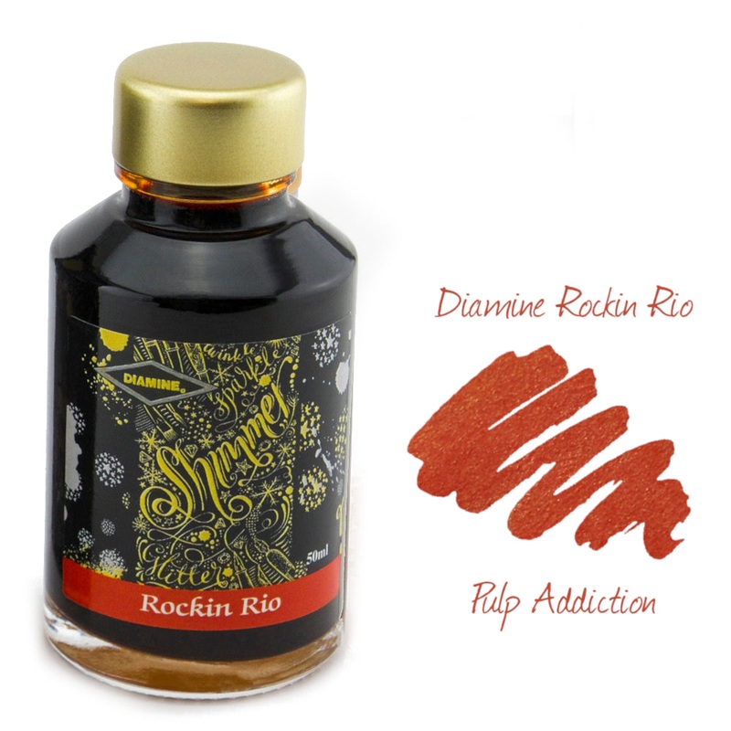 Diamine Shimmer Fountain Pen Ink – Rockin Rio 50ml Bottle