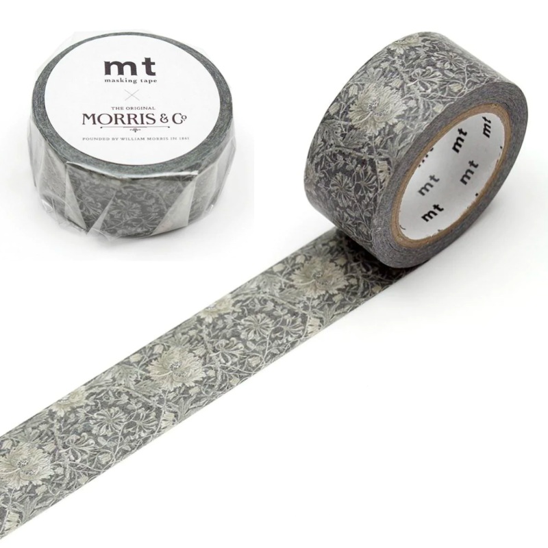 MT x William Morris Washi Tape – Pure Honeysuckle & Tullip Black ink