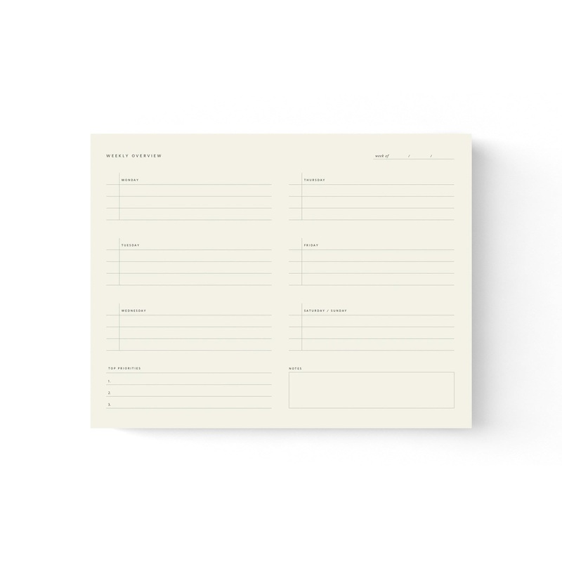 Weekly Overview Planner Notepad