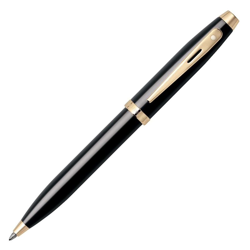 Sheaffer 100 Ballpoint Pen in Glossy Black with Gold Trim