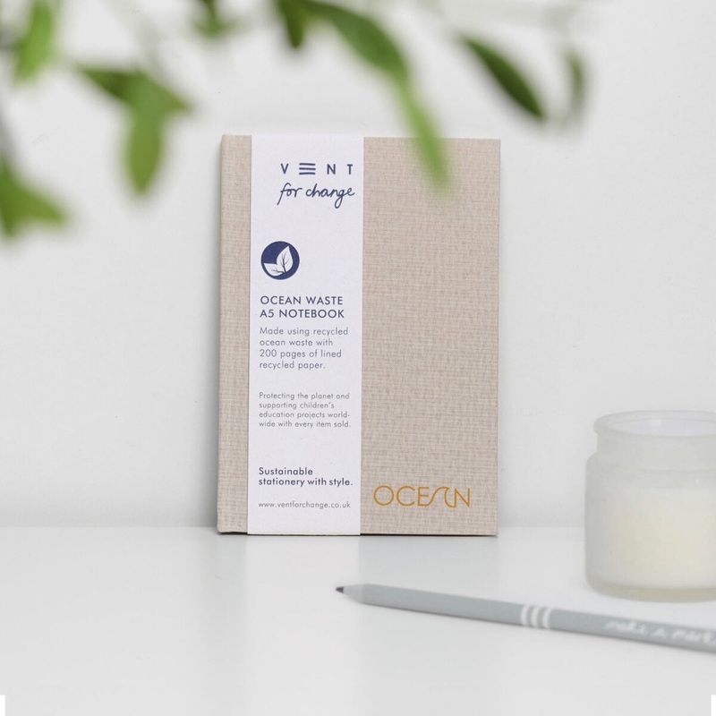 VENT for change A5 Ocean Waste Lined Notebook – Sandy Yellow