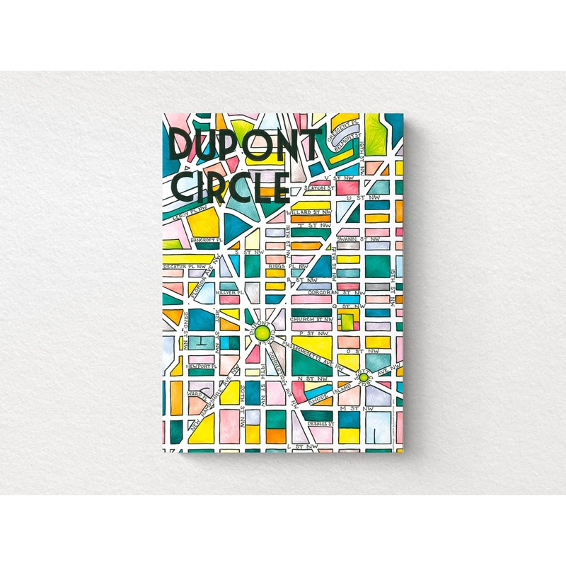 Dupont Circle Art Map Greeting Card