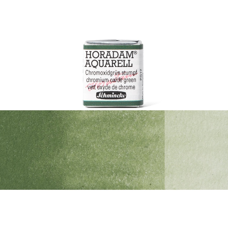 Horadam Watercolor Half Pan, #512 Chromium Oxide Green