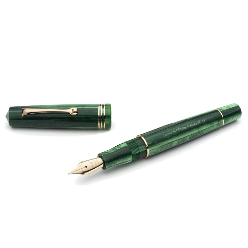 Leonardo Officina Italiana Momento Zero Fountain Pen – Alga, Gold Trim