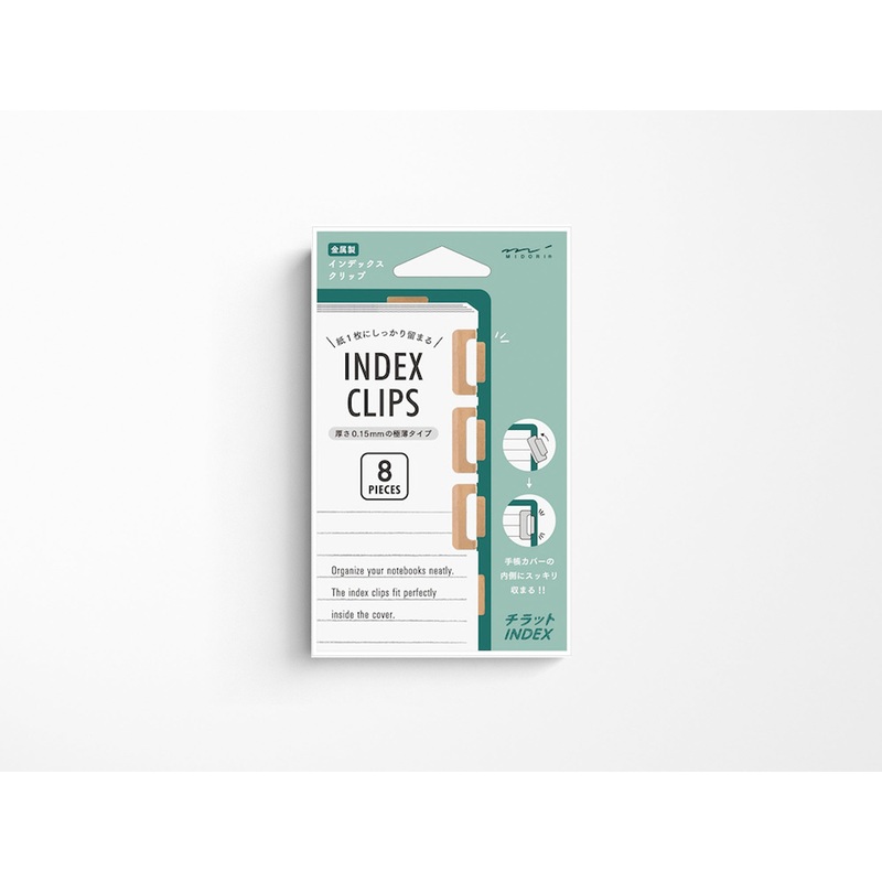 Midori Index Clips Chiratto Orange M