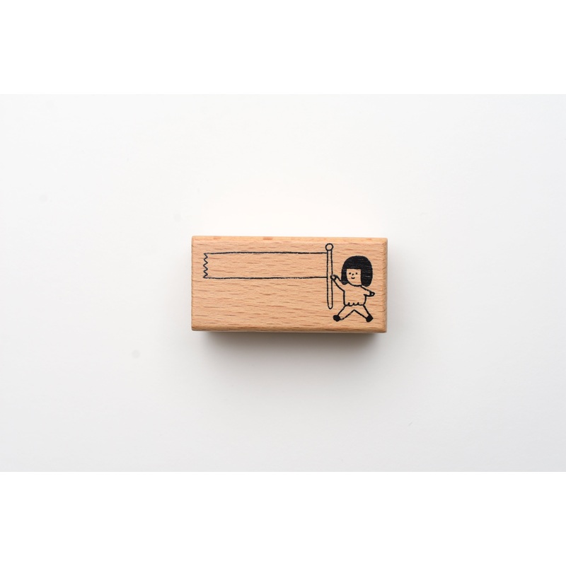 Yohand Studio Wooden Stamp – Walking with A Flag