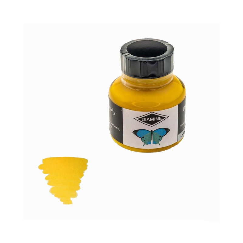 Diamine Calligraphy & Drawing Acrylic Ink Bottle, Lemon Yellow – 30ml