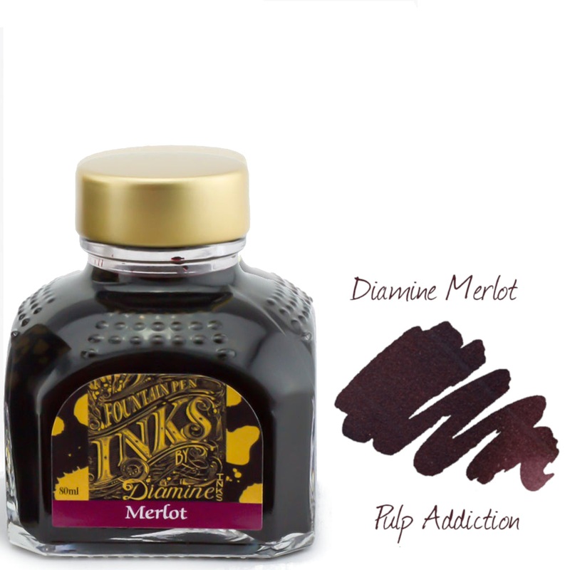 Diamine Fountain Pen Ink – Merlot 80ml Bottle