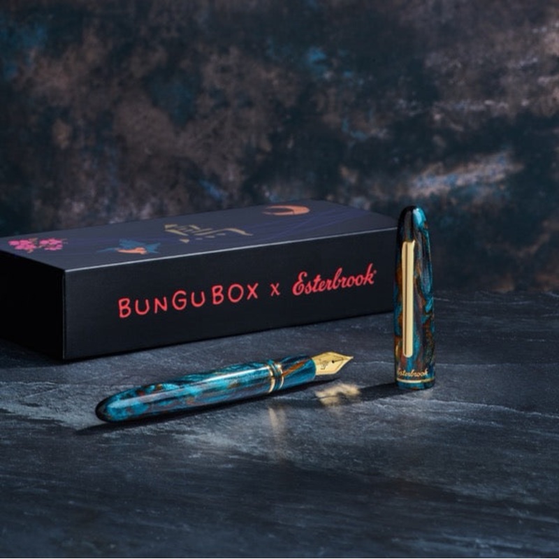 Esterbrook X Bungubox Kachofugetsu Kingfisher Estie (DiamondCast) Catridge/Converter Jowo #6 Steel Nib Extra Fine