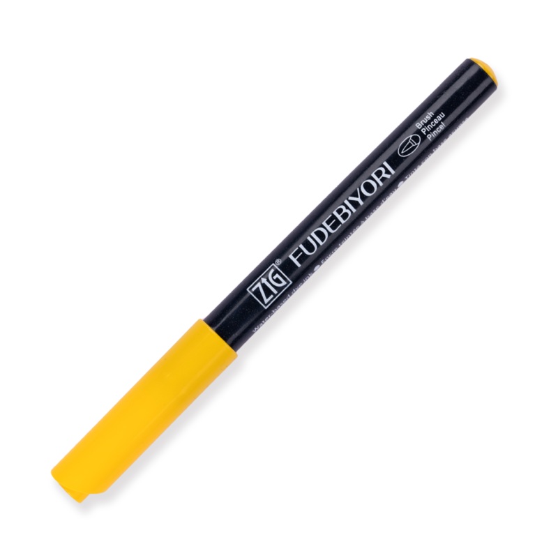 Kuretake Zig Fudebiyori Brush Pen – Yellow 050