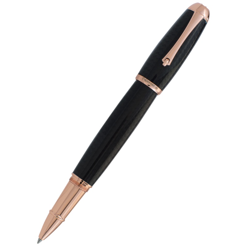 Monteverde Super Mega Carbon Fibre Rollerball Pen  – Rose Gold