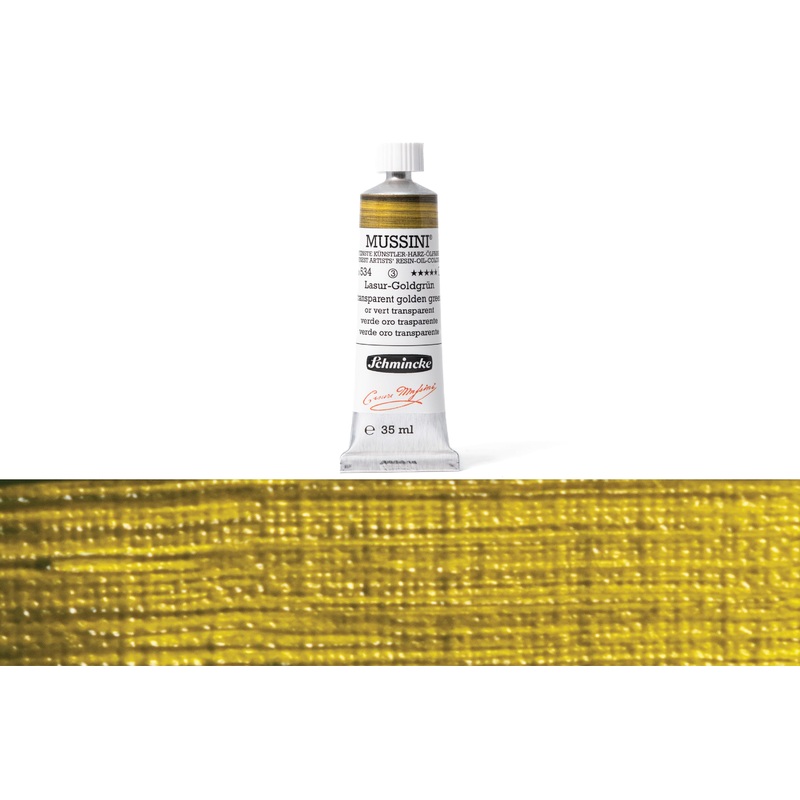 Mussini Oil Colors, 35 mL, #534 Transparent Golden Green
