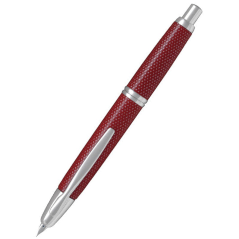 Pilot Capless (Vanishing Point) Red Carbonesque Fountain Pen – Fine