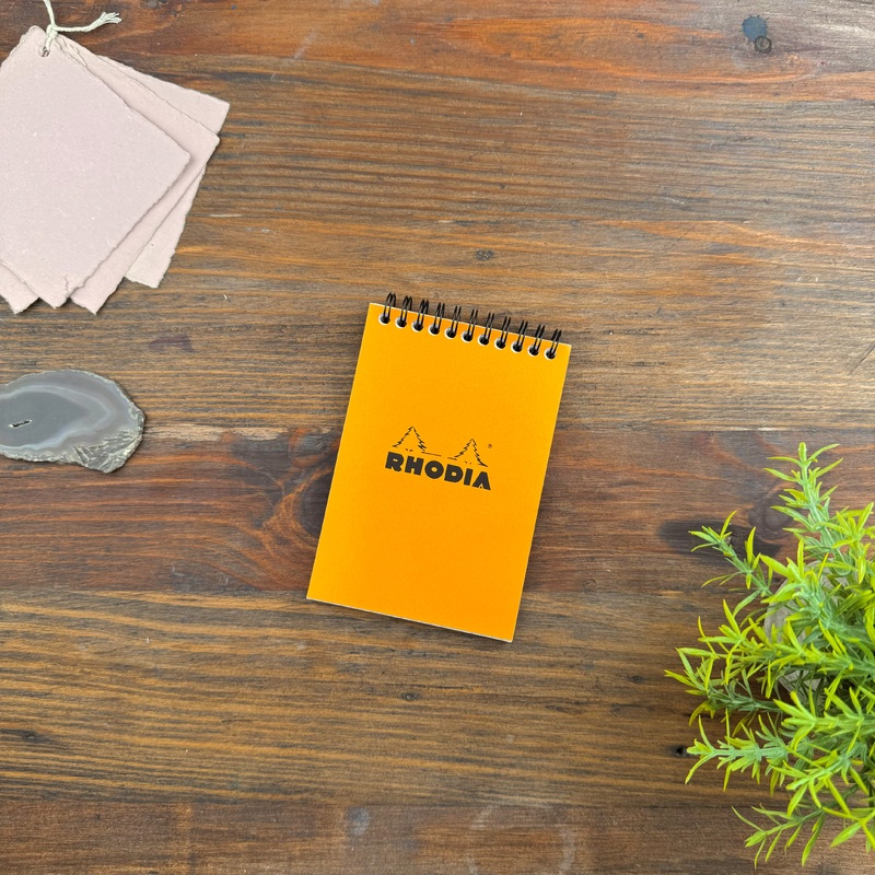 Rhodia Wirebound Notepad – Graph 80 sheets – 4 x 6 – Orange cover