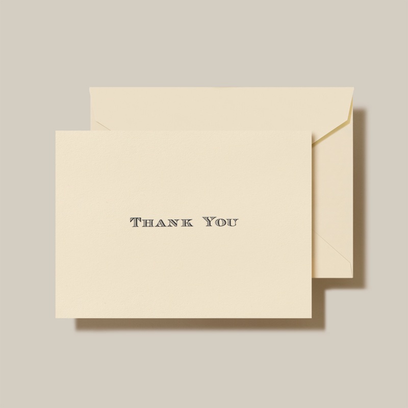 Crane Black Engraved Thank You Note