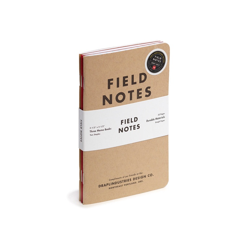 Field Notes, Tenth Anniversary Memo Books – Set of 3