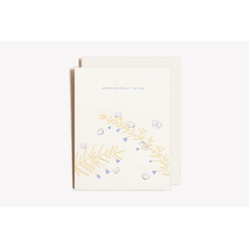 HOMEWORK LETTERPRESS Greeting Card – Happy Birthday (Birthday Butterflies)