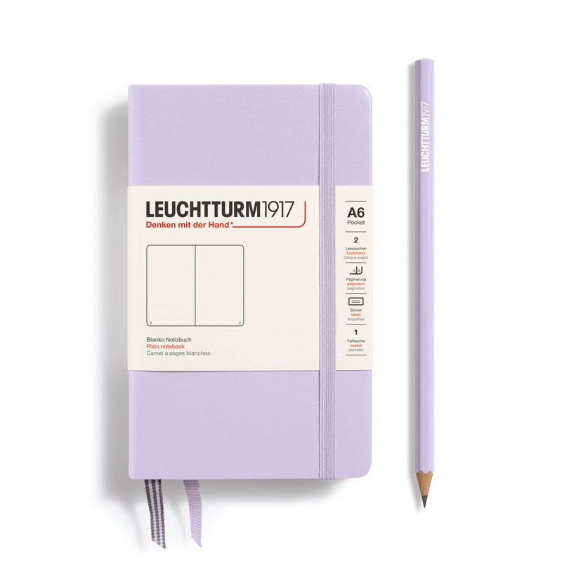 LEUCHTTURM1917 Notebook Hardcover Pocket (A6), 187 pages, Plain – Lilac