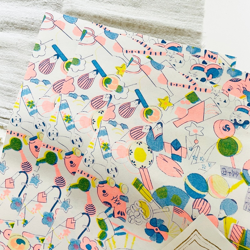 Yonagadou Wrapping Paper Set – Japanese Mascots