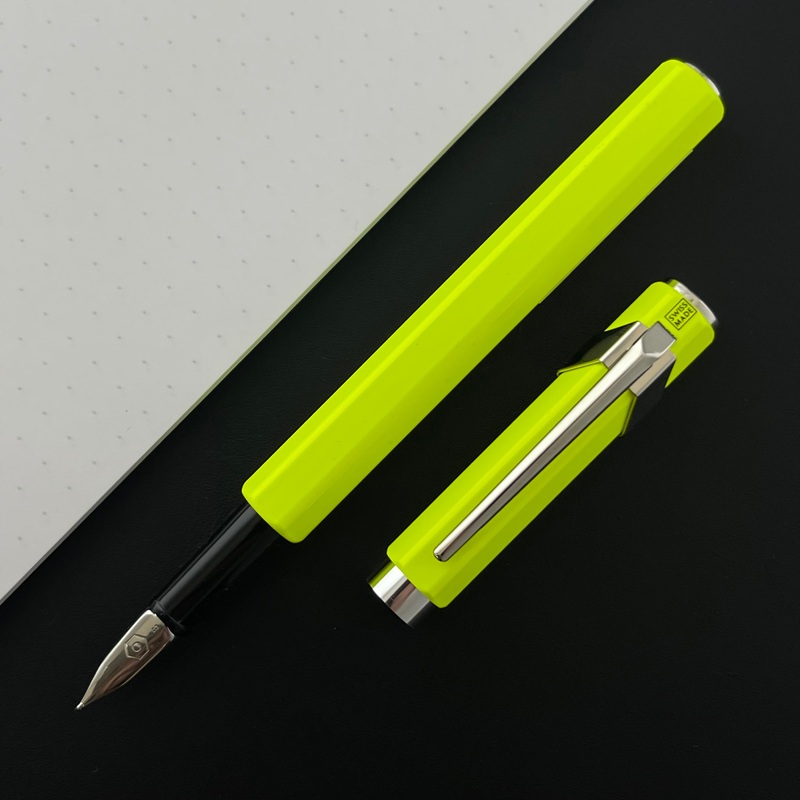 Caran d’Ache 849 Fountain Pen –  FLU Yellow-Green Extra Fine
