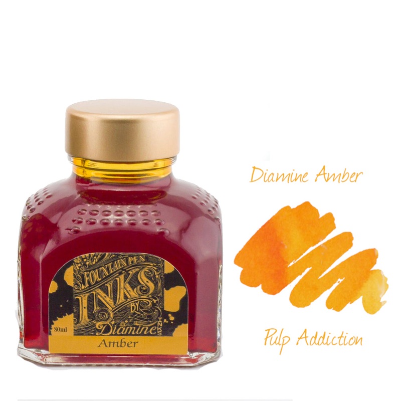Diamine Fountain Pen Ink – Amber 80ml Bottle