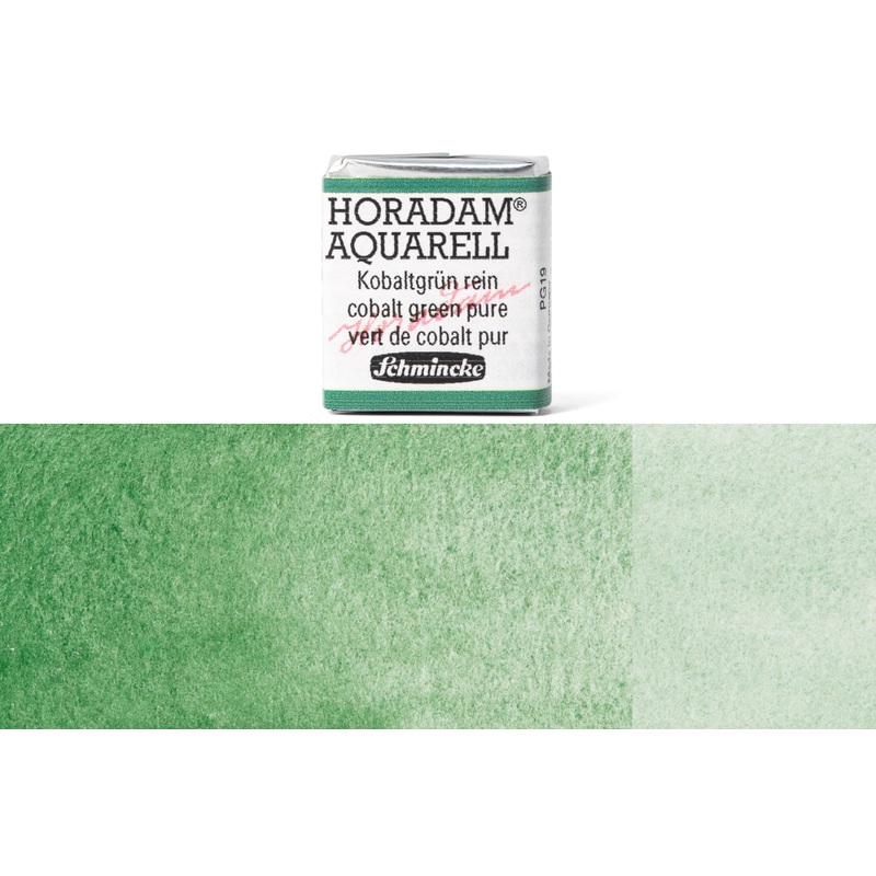 Horadam Watercolor Half Pan, #535 Cobalt Green Pure
