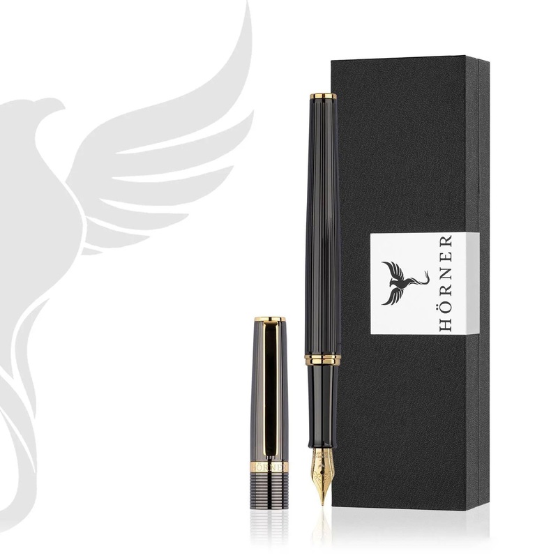 Horner Vectrum Fountain Pen, Anthracite – Steel Nib Medium