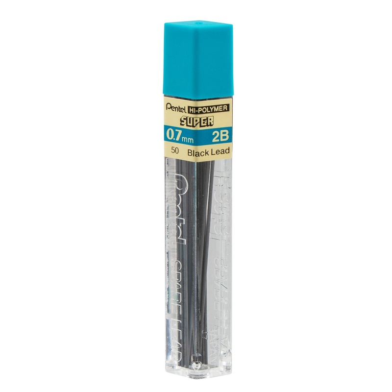 Pentel Super Hi-Polymer Lead – 0.7mm – 12 Pieces 2B (Soft Lead)