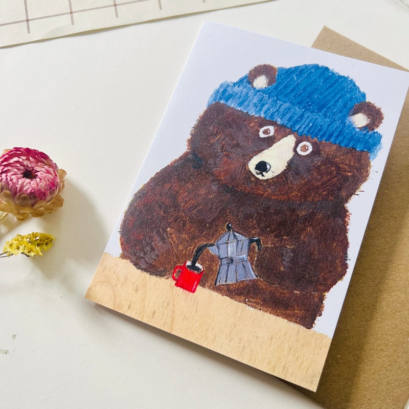 Sally Welchman Greeting Card – Blue Beanie