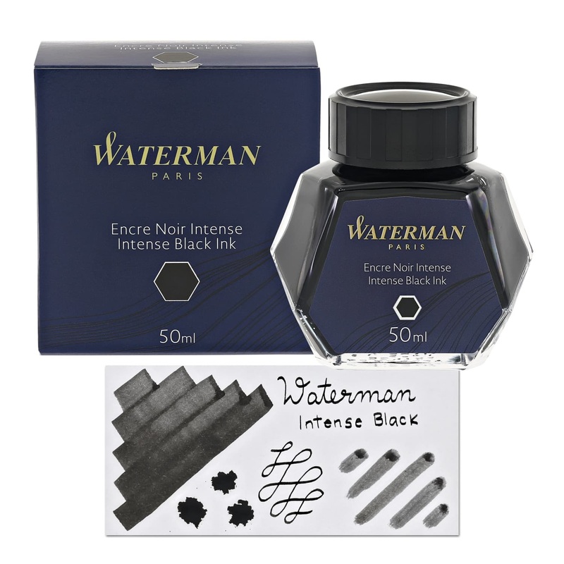 Waterman Bottled Ink in Intense Black – 50mL