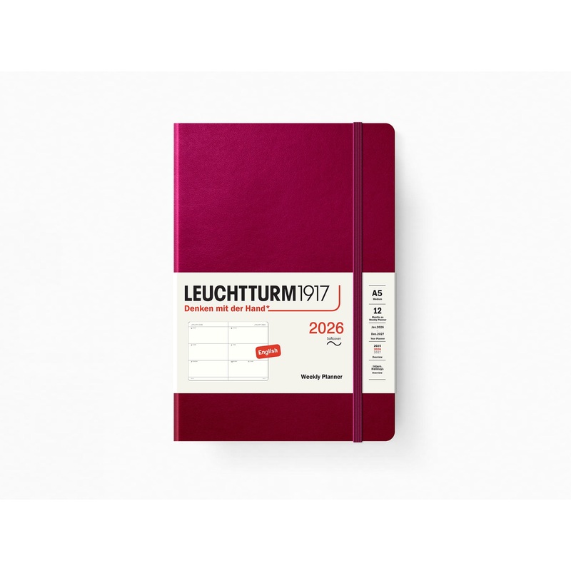 2026 Leuchtturm 1917 Weekly Planner – PORT RED Softcover Medium A5