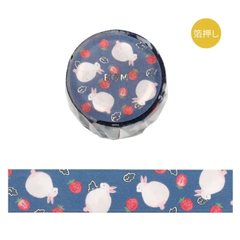 BGM Washi Tape – Rabbit World – Strawberry Daifuku