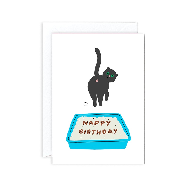 Birthday Cat Poop Greeting Card