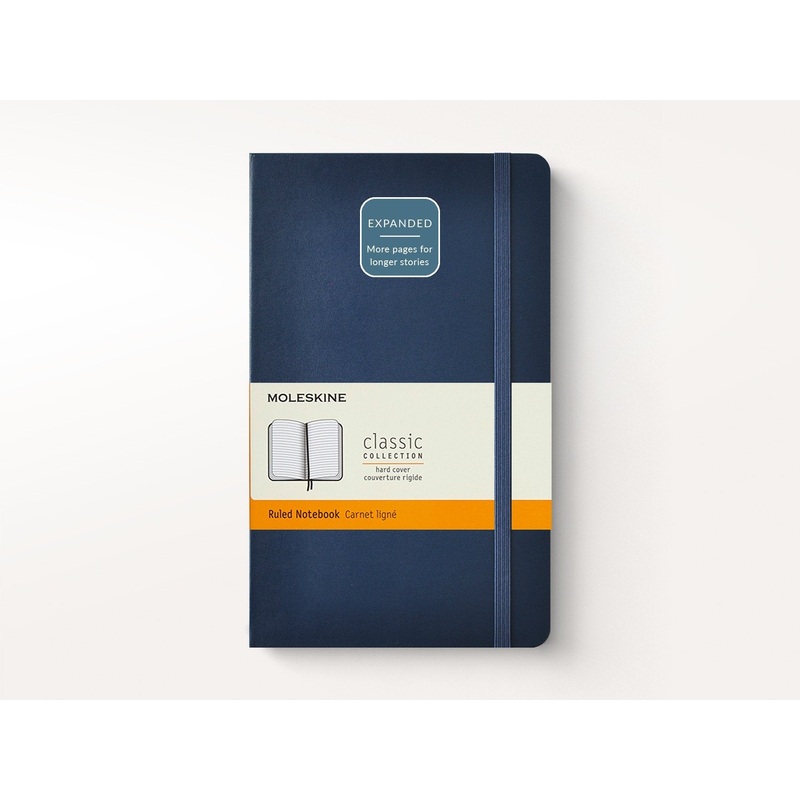 Moleskine Classic Notebook – Expanded Extra Thick Sapphire Blue Hard Cover Ruled