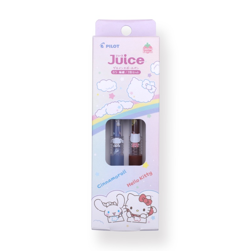 Pilot Juice x Sanrio Limited Edition Gel Pen Set Version 2 – 0.5 mm – Set of 2 – Cinnamoroll and Hello Kitty