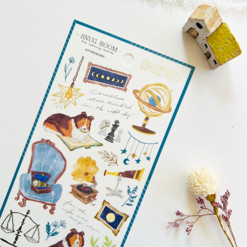 Snug Room Gold Foil Sticker – Astronomy