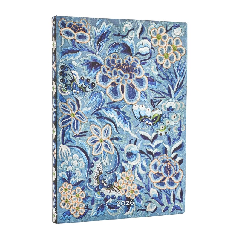 Paperblanks 2026 Diary – Blue Willow (Flexi) – Week-at-a-Time Midi – Horizontal Flexi Week-at-a-Time (125mm x 175mm)