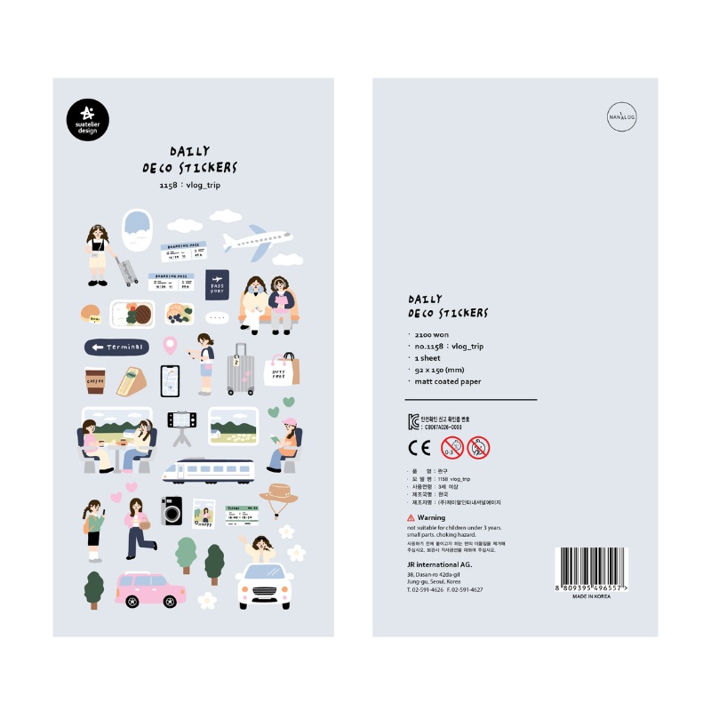 Suatelier Daily Deco Sticker – Vlog Trip