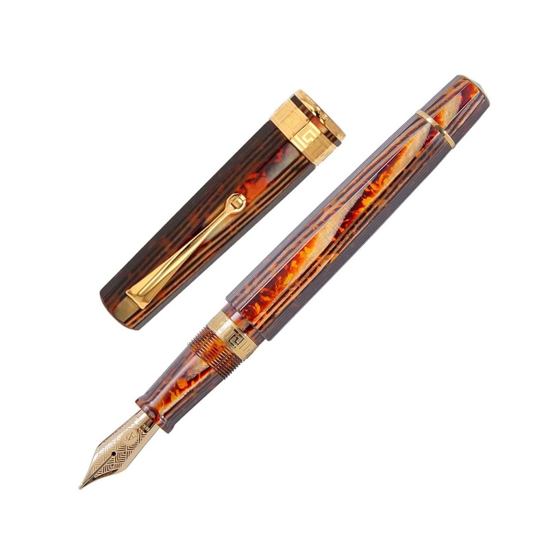 ASC Gladiatore Medio Arco Bronze Fountain Pen, Maroon – 18K Gold Nib Fine