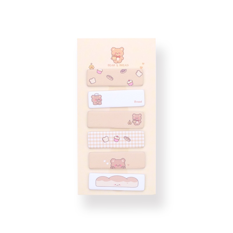 Bear & Bread Sticky Notes – Khaki
