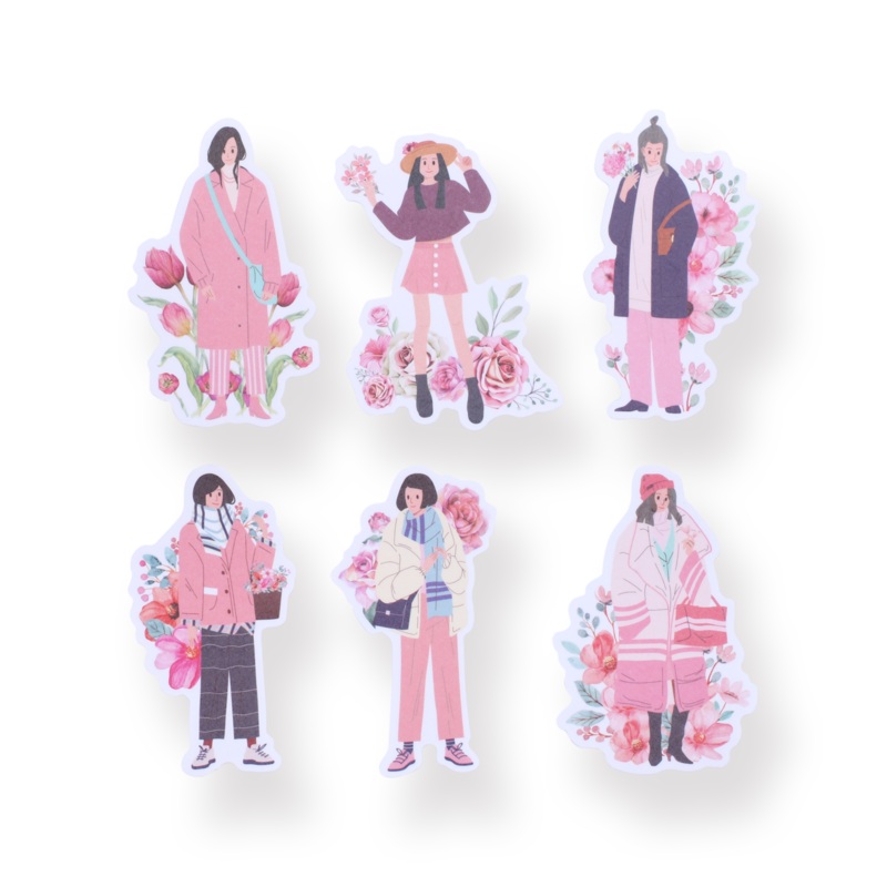 Floral Girl Sticker Pack – Pink
